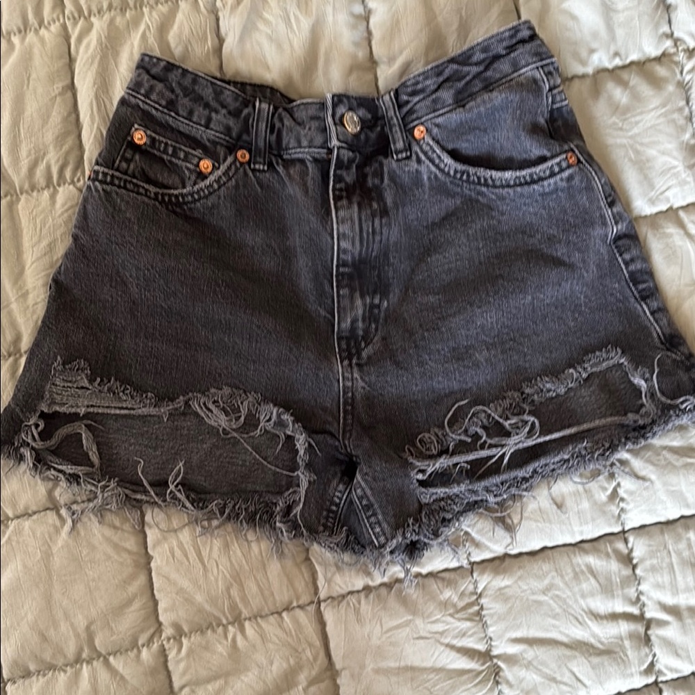 Topshop Distressed Denim Shorts